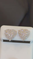 
              .67 CARAT CERTIFED LAB GROWN DIAMONDS STERLING SILVER 11 MM HEART STUDS EARRINGS
            