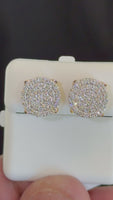 
              1 CARAT CERTIFED LAB GROWN DIAMONDS STERLING SILVER GOLD PLATED 12 MM STUDS EARRINGS
            