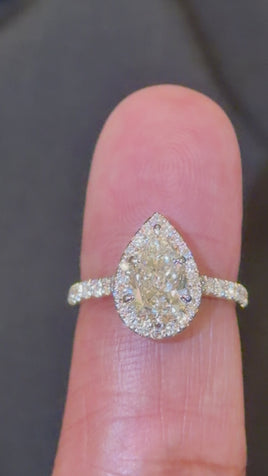 14K YELLOW GOLD 2.16 CARAT CERTIFIED LAB GROWN DIAMONDS ENGAGEMENT WEDDING RING