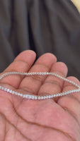 
              14K WHITE GOLD 2.50 CARAT LAB GROWN DIAMONDS 7 INCHES 2 MM BRACELET
            