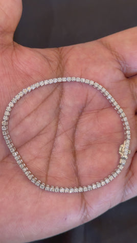 2 CARAT LAB GROWN DIAMONDS STERLING SILVER 7 INCHES 2 MM TENNIS BRACELET