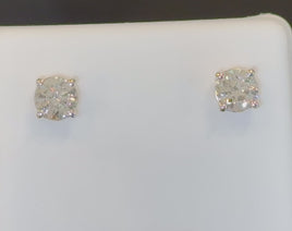 10K YELLOW GOLD 1.05 CARAT 5 MM CERTIFIED LAB GROWN DIAMONDS STUDS EARRINGS