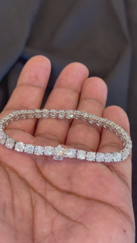 15 CARAT LAB GROWN DIAMONDS STERLING SILVER 7 INCHES 5 MM TENNIS BRACELET