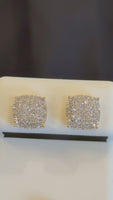 
              .70 CARAT CERTIFED LAB GROWN DIAMONDS STERLING SILVER GOLD PLATED 7.5 MM STUDS EARRINGS
            