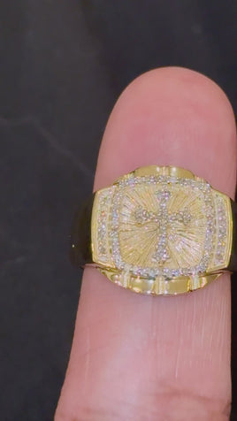 10K YELLOW GOLD .50 CARAT NATURAL DIAMOND ENGAGEMENT RING WEDDING PINKY BAND