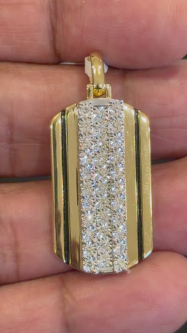 .35 CARAT CERTIFIED LAB GROWN DIAMONDS STERLING SILVER GOLD PLATED 1.50 INCHES PENDANT