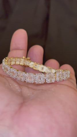 10K YELLOW GOLD 8.50 CARAT NATURAL DIAMOND 16.93 GRAMS 8.25 INCHES 8 MM BRACELET