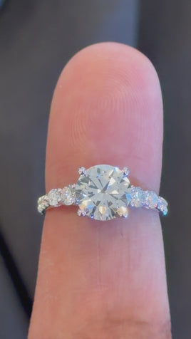 14K WHITE GOLD 2.79 CARAT CERTIFIED LAB GROWN DIAMONDS ENGAGEMENT WEDDING RING