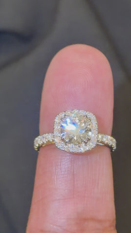 14K YELLOW GOLD 2.34 CARAT CERTIFIED LAB GROWN DIAMONDS ENGAGEMENT WEDDING RING
