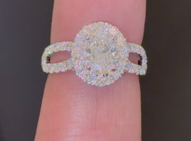 10K WHITE GOLD 2.19 CARAT CERTIFIED LAB GROWN DIAMONDS OVAL RING