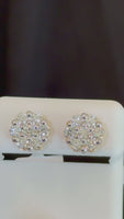 
              1.52 CARAT CERTIFED LAB GROWN DIAMONDS STERLING SILVER GOLD PLATED 10 MM STUDS EARRINGS
            