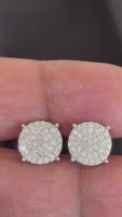 
              .58 CARAT CERTIFIED LAB GROWN DIAMONDS 10 MM STERLING SILVER RHODIUM PLATED STUDS EARRINGS
            