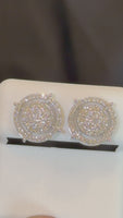 
              .73 CARAT CERTIFED LAB GROWN DIAMONDS STERLING SILVER RHODIUM PLATED 12 MM STUDS EARRINGS
            