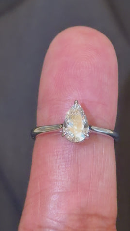 14K WHITE GOLD 1.08 CARAT CERTIFIED LAB GROWN DIAMONDS ENGAGEMENT WEDDING RING