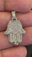 
              1 CARAT CERTIFIED LAB GROWN DIAMONDS STERLING SILVER RHODIUM PLATED 1.25 INCHES HAMSA PENDANT
            