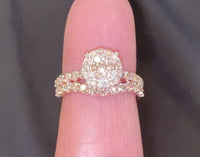 
              10K ROSE GOLD 1.75 CARAT WOMEN REAL DIAMOND ENGAGEMENT RING WEDDING BAND RING SET
            