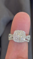 
              14K WHITE GOLD 2.25 CARAT NATURAL DIAMOND CENTER .55 CARAT ENGAGEMENT RING WEDDING BAND BRIDAL SET
            