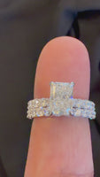 
              14K WHITE GOLD 4.08 CARAT CERTIFIED LAB GROWN DIAMONDS ENGAGEMENT RING WEDDING BAND BRIDAL SET
            