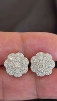 
              2.60 CARAT CERTIFIED LAB GROWN DIAMONDS STERLING SILVER GOLD PLATED 14 MM STUDS EARRINGS
            