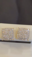
              .98 CARAT CERTIFIED LAB GROWN DIAMONDS 10 MM STERLING SILVER GOLD PLATED STUDS EARRINGS
            