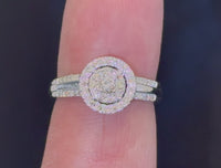 
              10K WHITE GOLD .60 CARAT WOMENS REAL DIAMOND BRIDAL WEDDING RING ENGAGEMENT RING
            