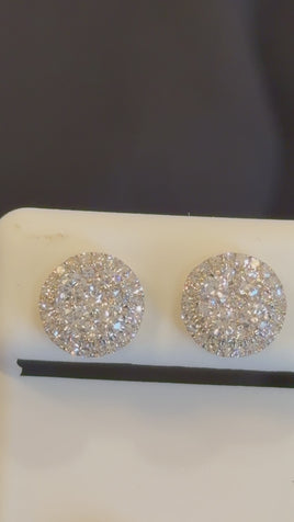 1.07 CARAT CERTIFIED LAB GROWN DIAMONDS 10 MM STERLING SILVER GOLD PLATED STUDS EARRINGS