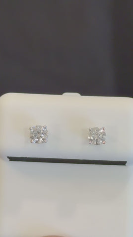 .50 CARAT LAB GROWN DIAMONDS 4 MM STERLING SILVER SOLITAIRE STUDS EARRINGS