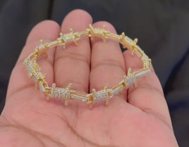 10K YELLOW GOLD 2.50 CARAT NATURAL DIAMOND 7.50 INCHES 10 MM BRACELET