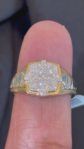 10K YELLOW GOLD .25 CARAT NATURAL DIAMOND MEN RING