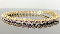 
              10K YELLOW GOLD 1.50 CARAT REAL DIAMOND 7 INCHES 4 MM WOMEN BRACELET
            