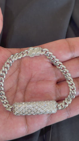 1.52 CARAT CERTIFIED LAB GROWN DIAMONDS STERLING SILVER 8.50 INCHES 12 MM BRACELET
