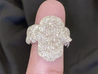 
              10K SOLID WHITE GOLD 3.25 CARAT REAL DIAMOND HAMSA ENGAGEMENT RING WEDDING PINKY BAND
            