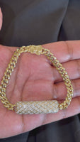 
              1.52 CARAT CERTIFIED LAB GROWN DIAMONDS STERLING SILVER GOLD PLATED 8.50 INCHES 12 MM BRACELET
            
