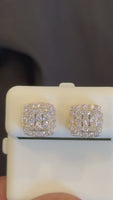 
              1.09 CARAT CERTIFED LAB GROWN DIAMONDS STERLING SILVER GOLD PLATED 10 MM STUDS EARRINGS
            