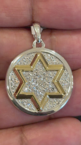 1.09 CARAT CERTIFIED LAB GROWN DIAMONDS STERLING SILVER RHODIUM PLATED 1.25 INCHES PENDANT