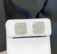 
              .50 CARAT NATURAL DIAMONDS STERLING SILVER 10 MM EARRINGS STUDS
            