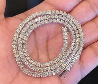 
              10K WHITE GOLD 1.50 CARAT REAL DIAMOND 3MM 20 INCHES 30.07 GRAM GOLD TENNIS CHAIN NECKLACE
            