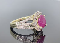 
              10K YELLOW GOLD 3 CARAT DIAMOND & RUBY RING
            