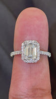 
              PLATINUM 2.50 CARAT EMERALD LAB GROWN DIAMONDS ENGAGEMENT WEDDING RING
            