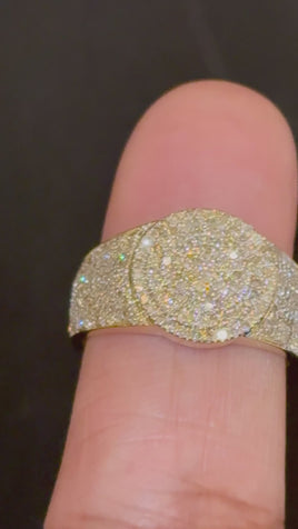 10K YELLOW GOLD 1.35 CARAT NATURAL DIAMOND ENGAGEMENT RING WEDDING PINKY BAND