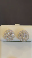 
              1.14 CARAT CERTIFED LAB GROWN DIAMONDS STERLING SILVER GOLD PLATED 10 MM STUDS EARRINGS
            