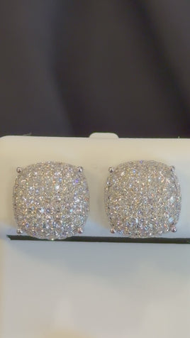 1.60 CARAT CERTIFIED LAB GROWN DIAMONDS 11 MM STERLING SILVER RHODIUM PLATED STUDS EARRINGS