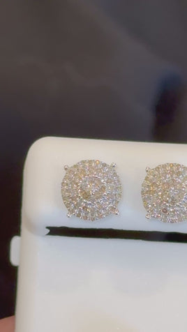 .70 CARAT NATURAL DIAMONDS STERLING SILVER 9 MM EARRINGS STUDS