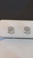 
              14K WHITE GOLD 1.07 CARAT 6 MM OVAL LAB GROWN DIAMONDS SOLITAIRE STUDS EARRINGS
            
