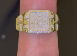 10K YELLOW GOLD .35 CARAT MEN DIAMOND WEDDING BAND BRIDAL ENGAGEMENT RING PINKY