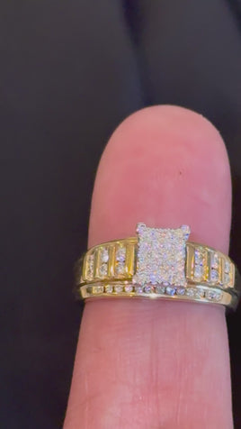 10K YELLOW WHITE GOLD .75 CARAT NATURAL DIAMOND ENGAGEMENT RING WEDDING RING BRIDAL