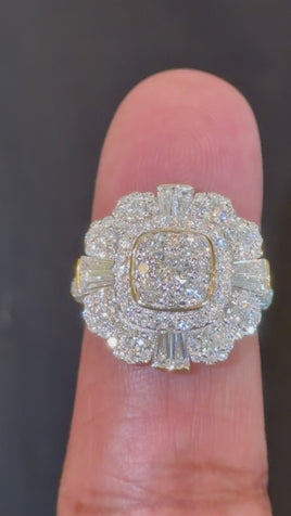 3 CARAT LAB GROWN DIAMONDS STERLING SILVER GOLD PLATED ENGAGEMENT WEDDING RING