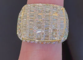 10K SOLID YELLOW GOLD 5.50 CARAT REAL DIAMOND ENGAGEMENT RING WEDDING PINKY BAND