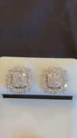 
              .99 CARAT CERTIFIED LAB GROWN DIAMONDS 10 MM STERLING SILVER RHODIUM PLATED STUDS EARRINGS
            