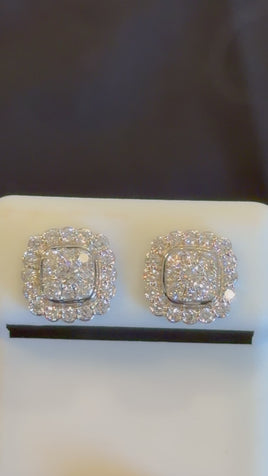 .99 CARAT CERTIFIED LAB GROWN DIAMONDS 10 MM STERLING SILVER RHODIUM PLATED STUDS EARRINGS